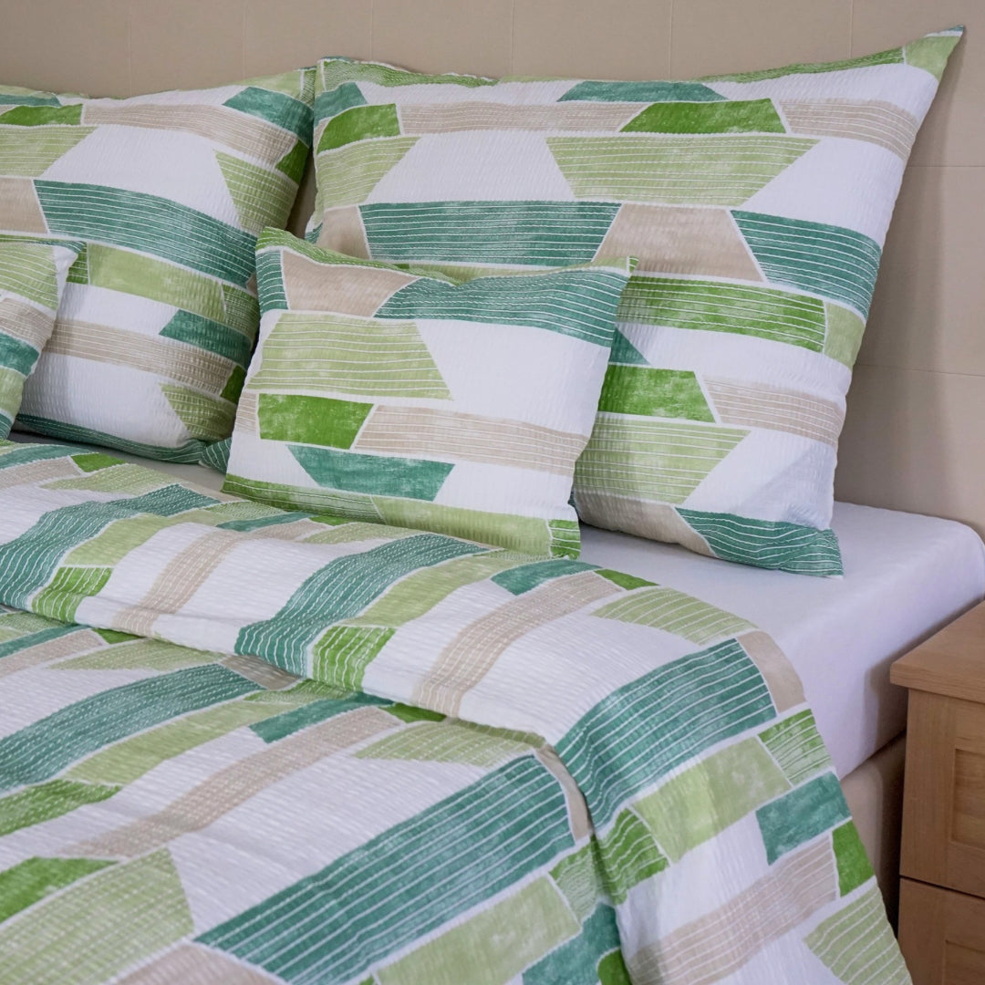 Green Harmony crêpe bedding – fresh natural elegance