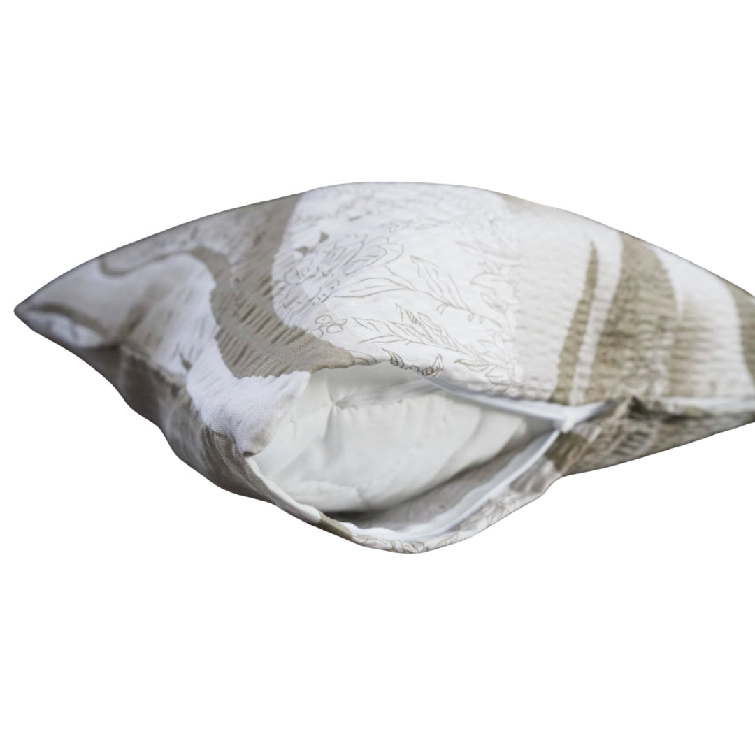 Krepp-Bettwäsche 3er-Set - Braunes Wellenmuster