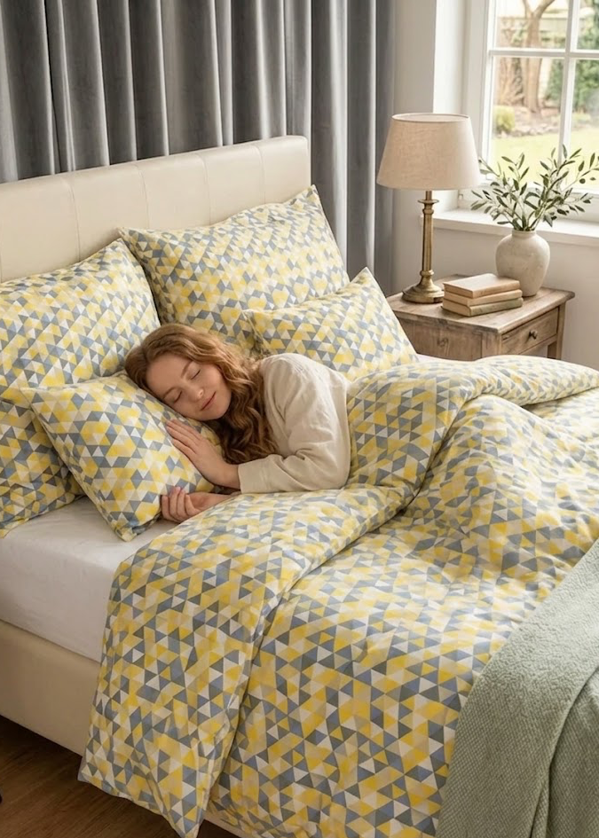 Baumwollbettwäscheset - Blaue Kreise