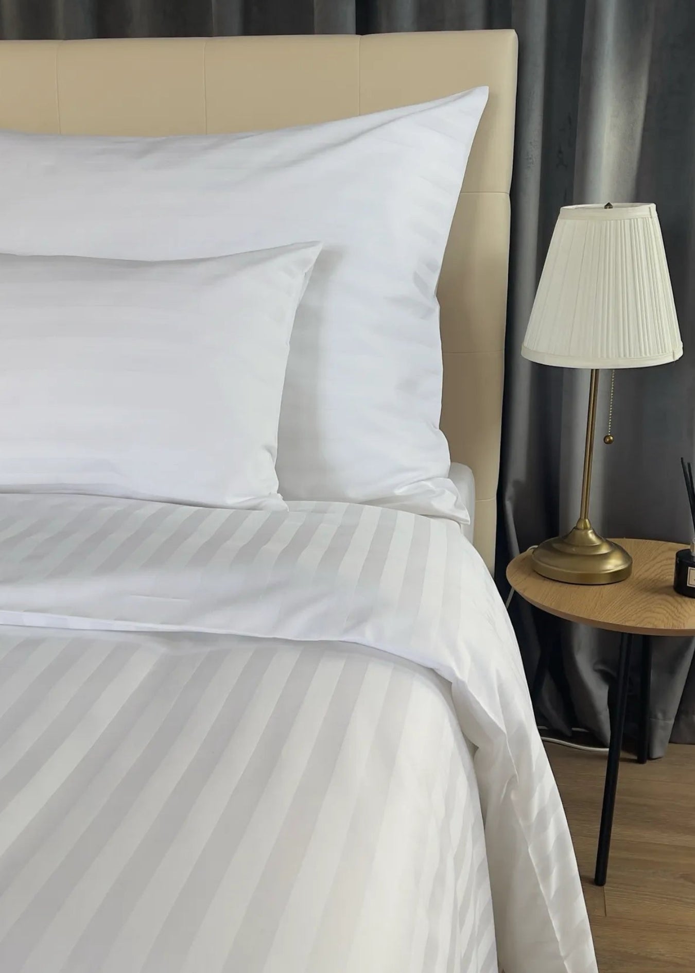 100% Pamut – Prémium Damaszt Szatén Csíkos Ágyneműhuzat 2 cm – Hotel Minőség