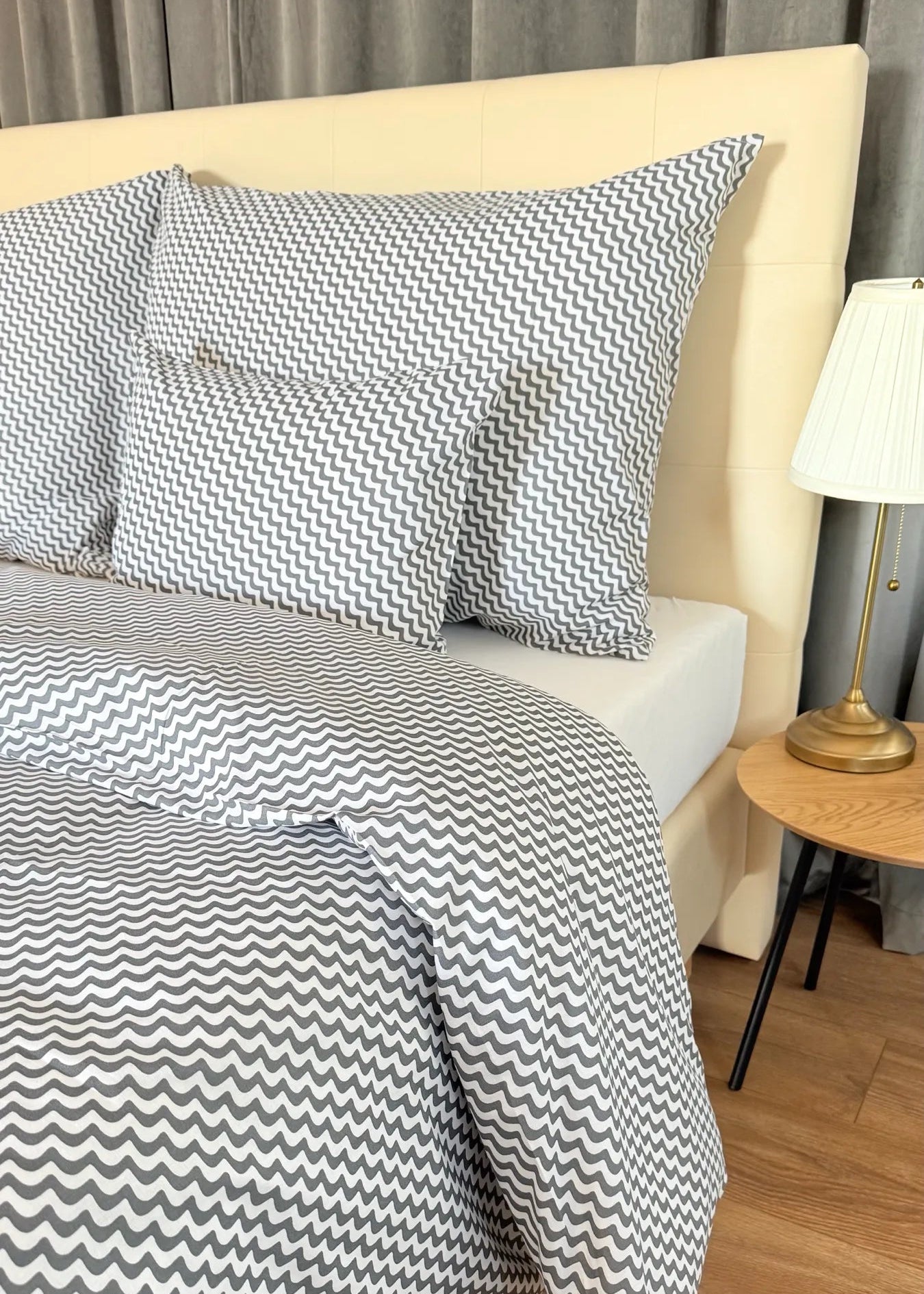 Pamut ágyneműhuzat garnitúra - Ezüstköd hullám