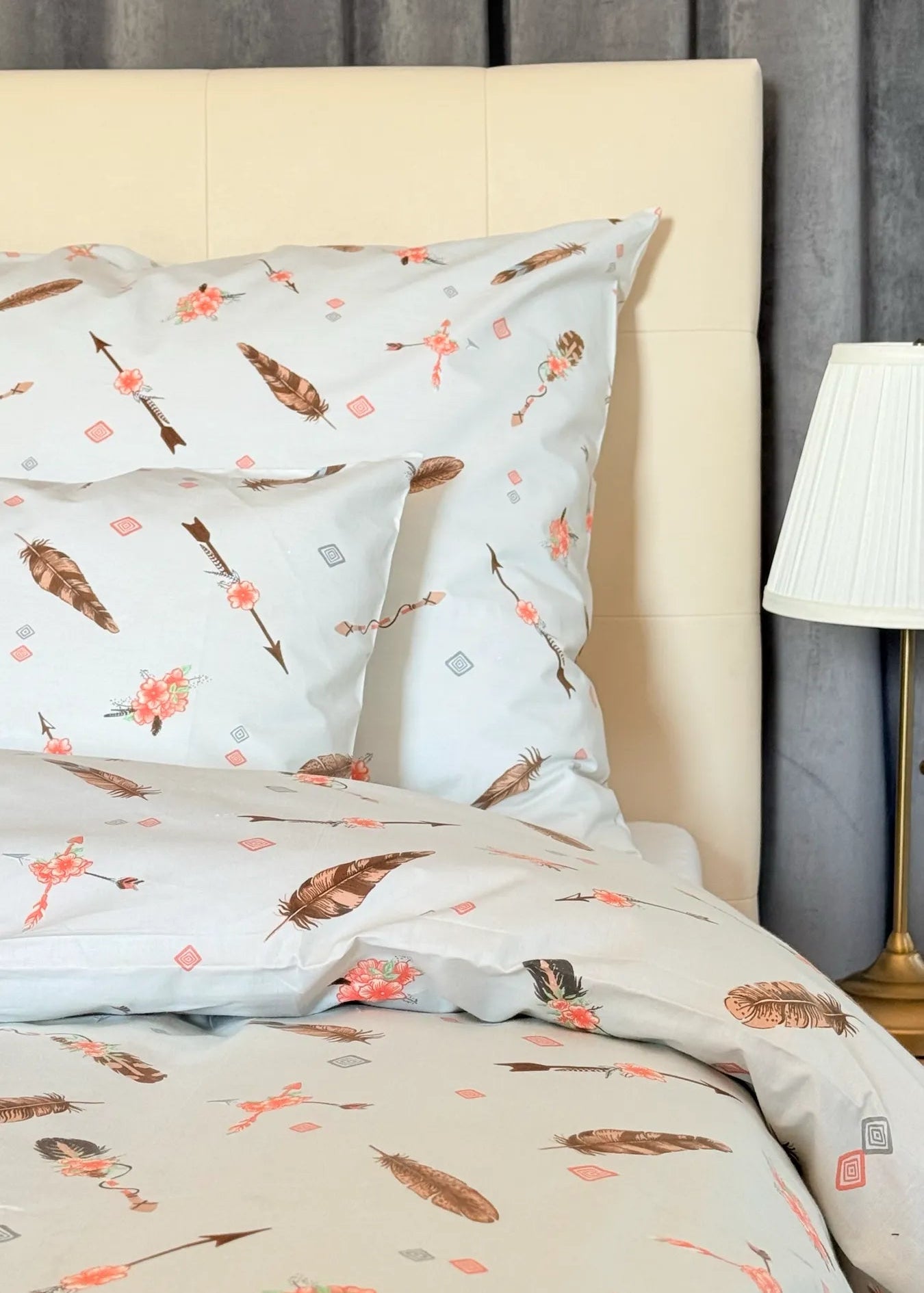 Cotton bed linen set - Blue circles