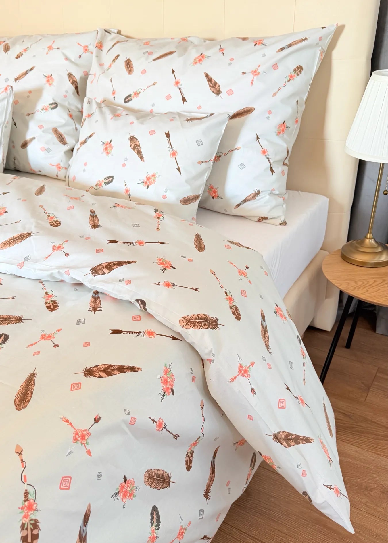 Cotton bed linen set - Blue circles