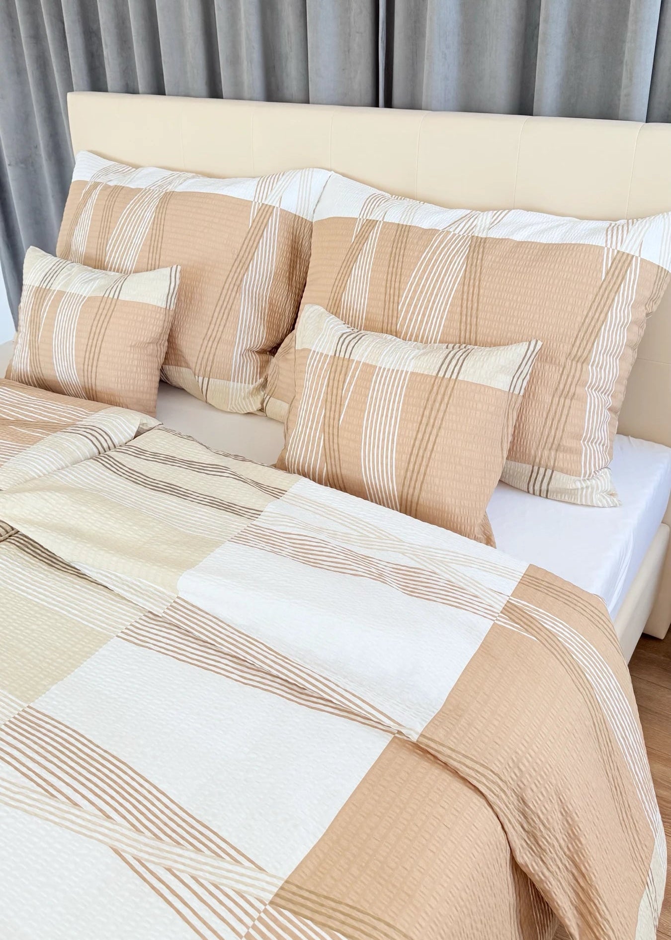Krepp ágyneműhuzat garnitúra - Bézs Egyensúly