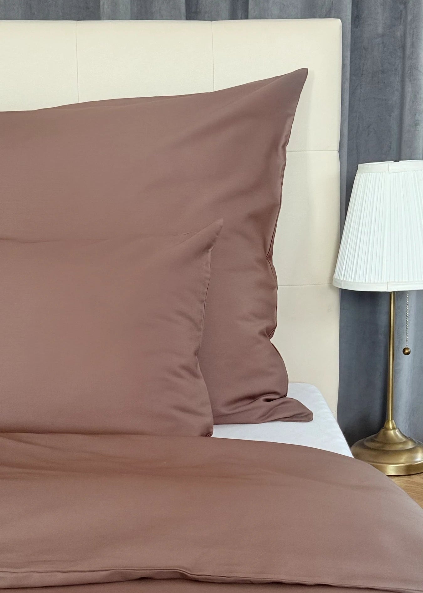 Mint solid satin bed linen set - TC 300