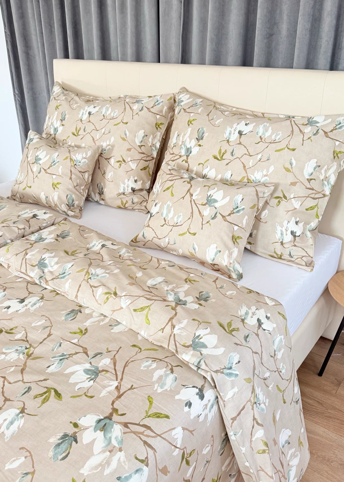 Mint solid satin bed linen set - TC 300