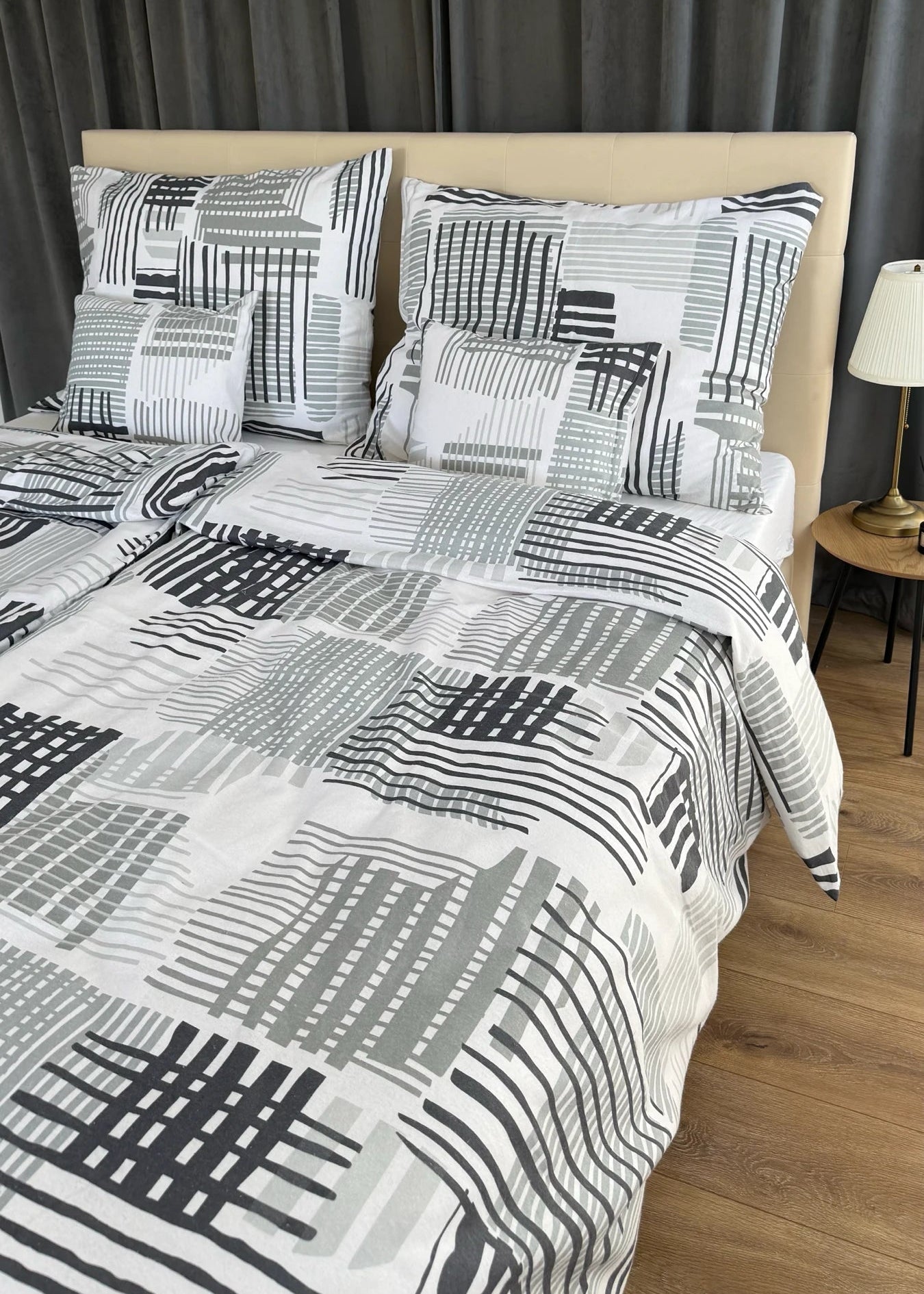 Urban Grid Flanell-Bettwäsche – moderne urbane Eleganz