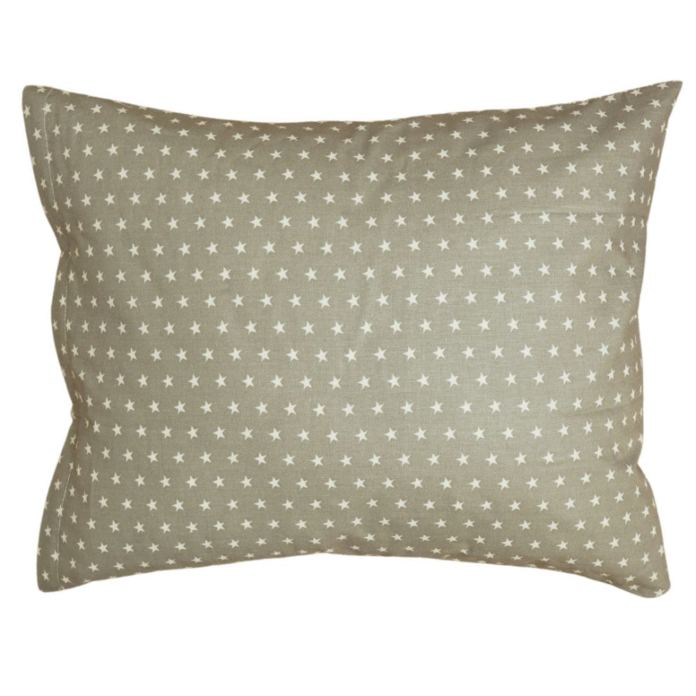 Cotton pillowcase - Gray and white stars