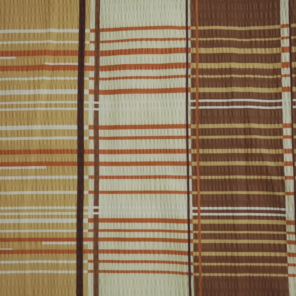 Krepp-Kissenbezug – Beige/Braun kariert 