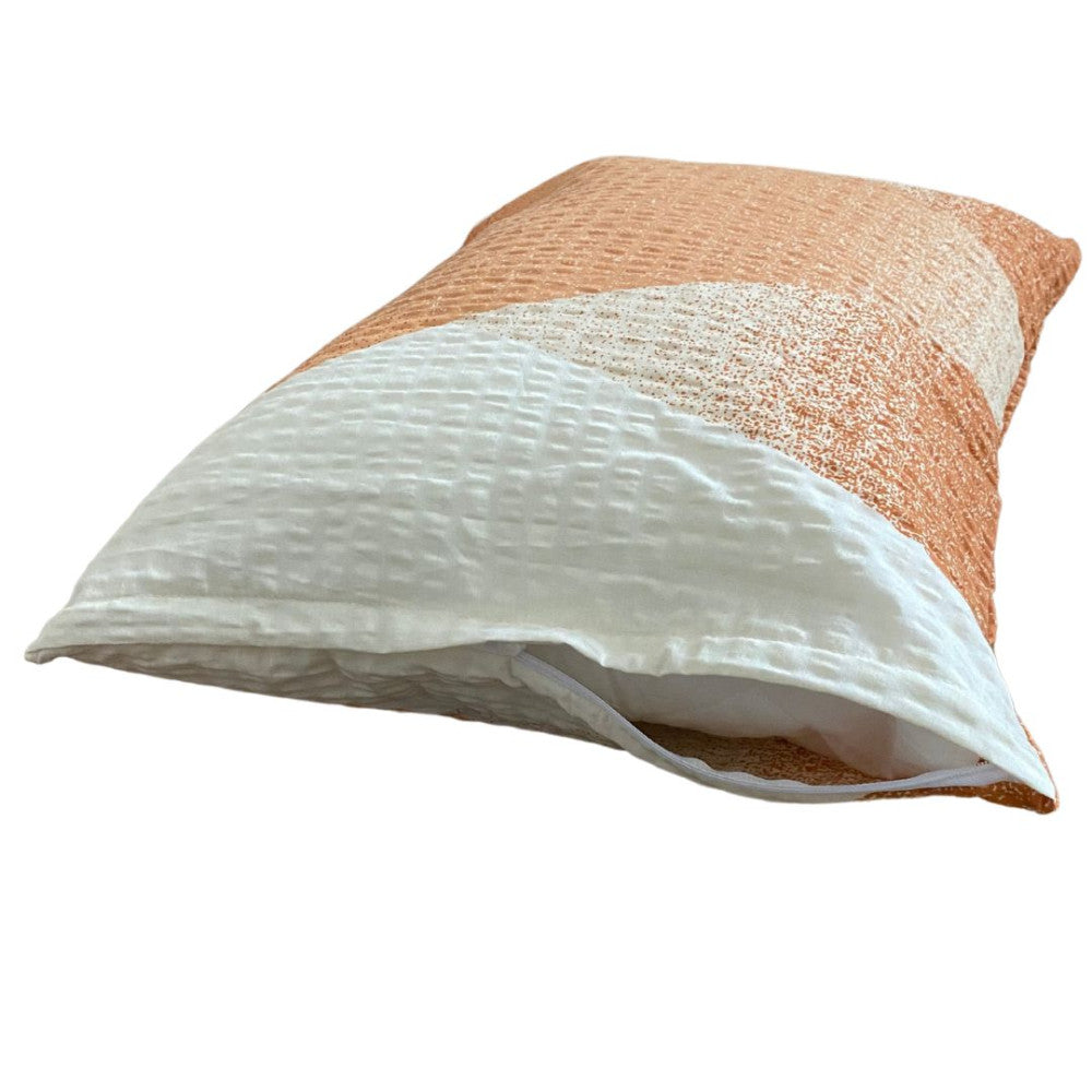 Krepp-Kissenbezug - Orange/Beige Muster 