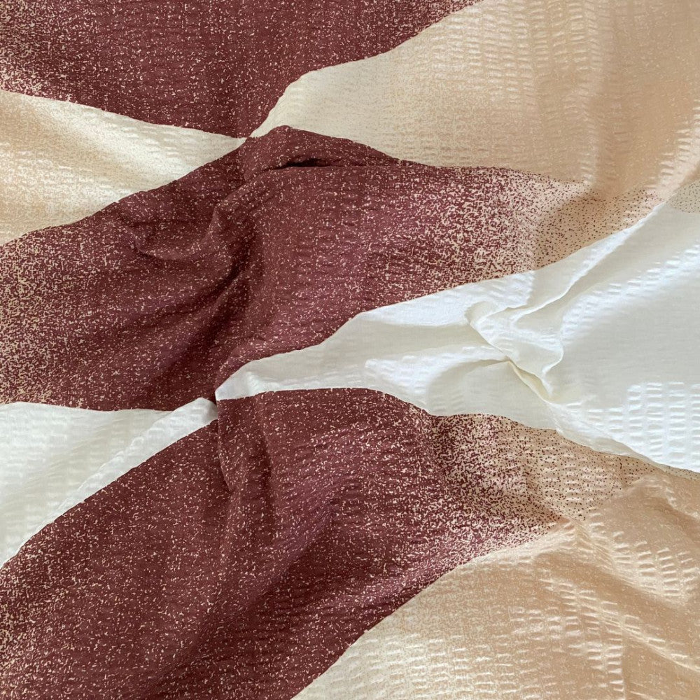 Crepe bed linen set 3 pieces - Brown/beige pattern