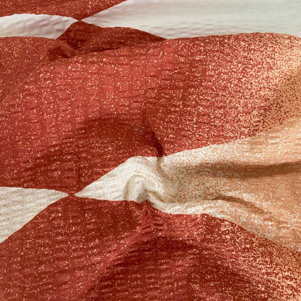 Crepe bedding set 3 pieces - Orange/beige pattern