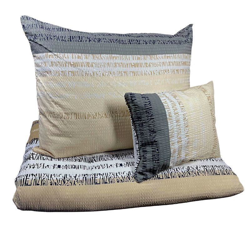 Crepe half pillowcase - Cream/gray pattern 