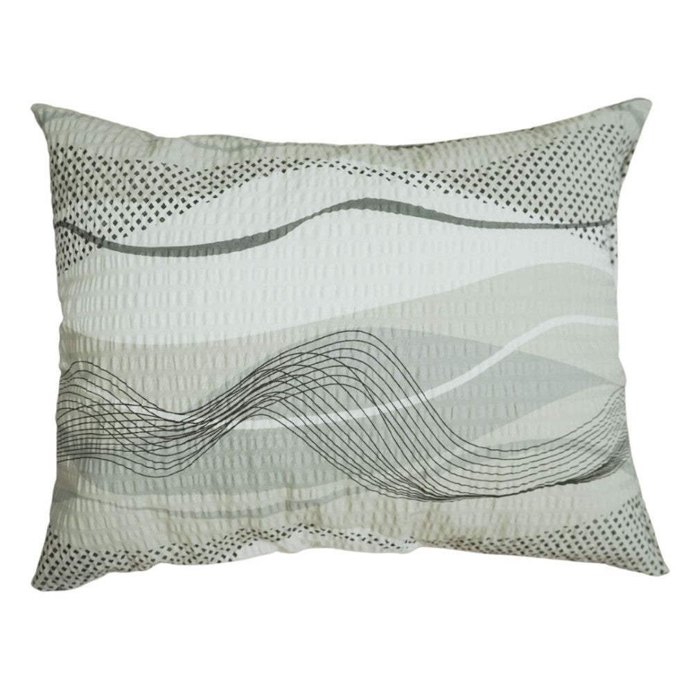 Crepe pillowcase - Gray/white wave