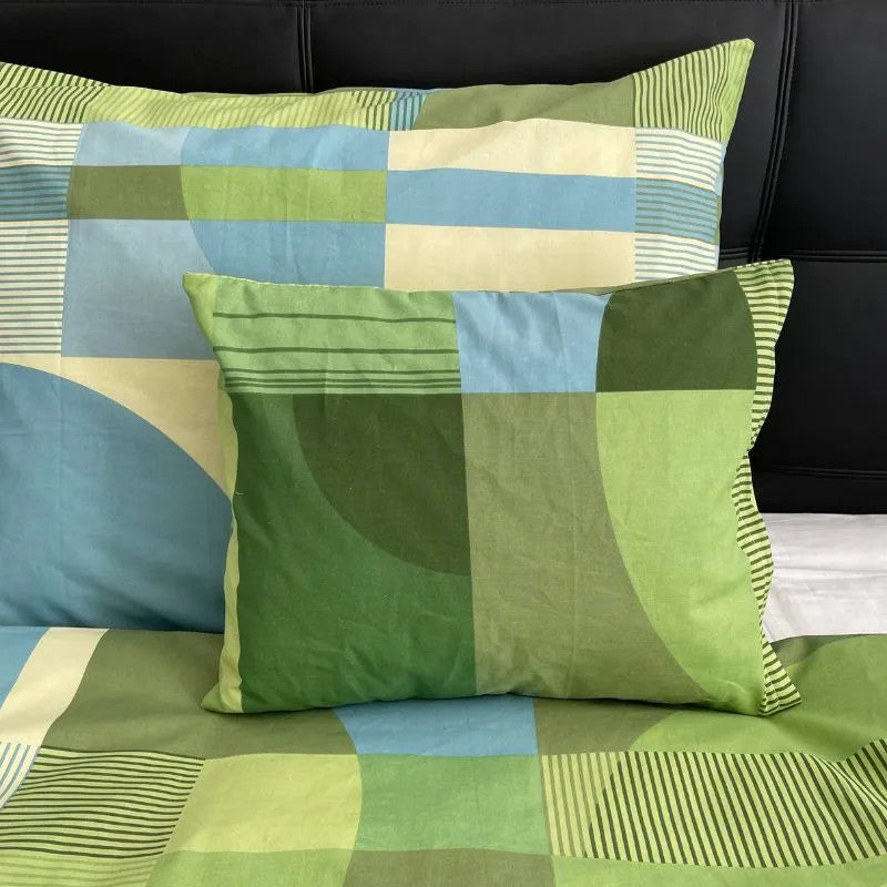 Cotton pillowcase - Blue/green