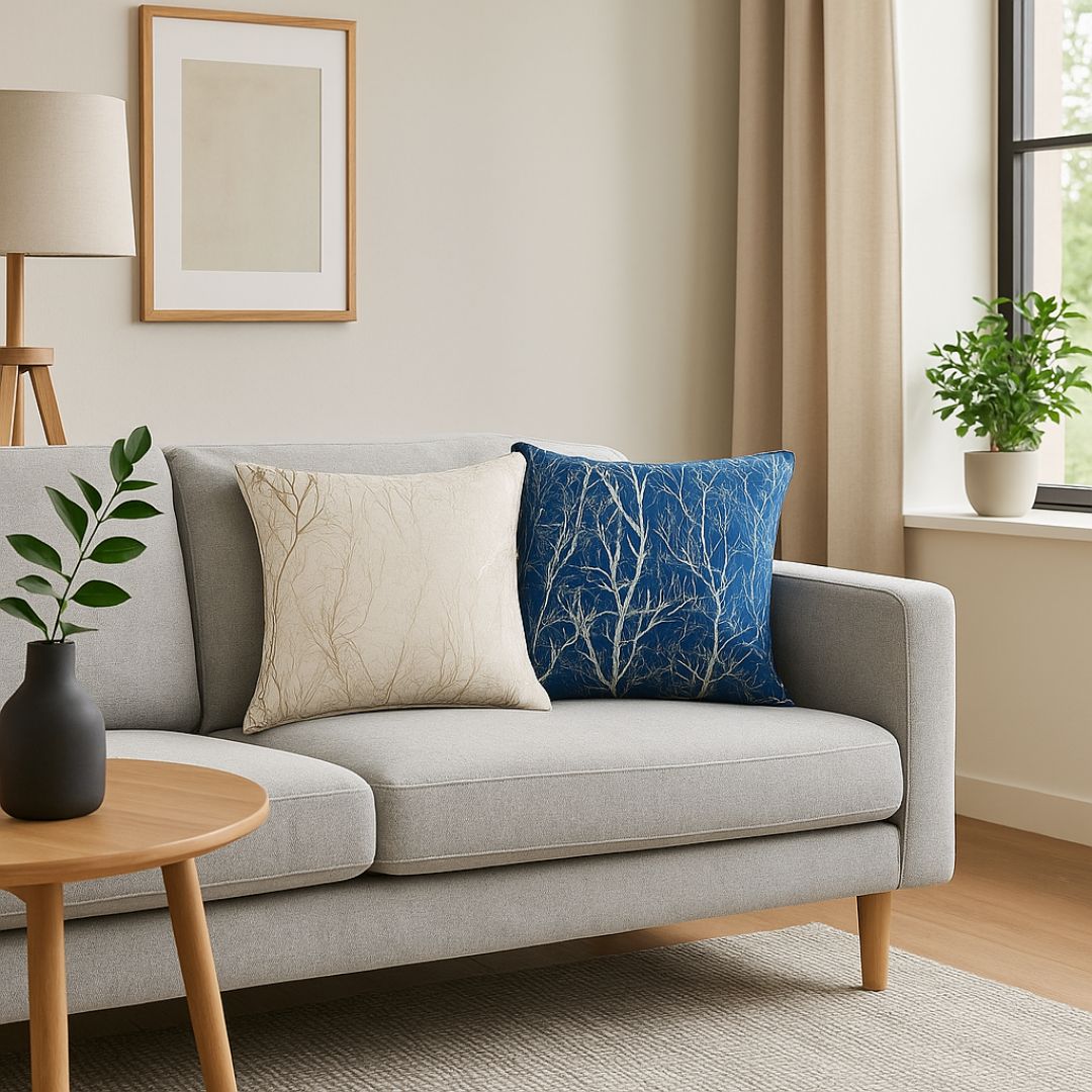 Branch velvet decorative pillow - 45x45 cm