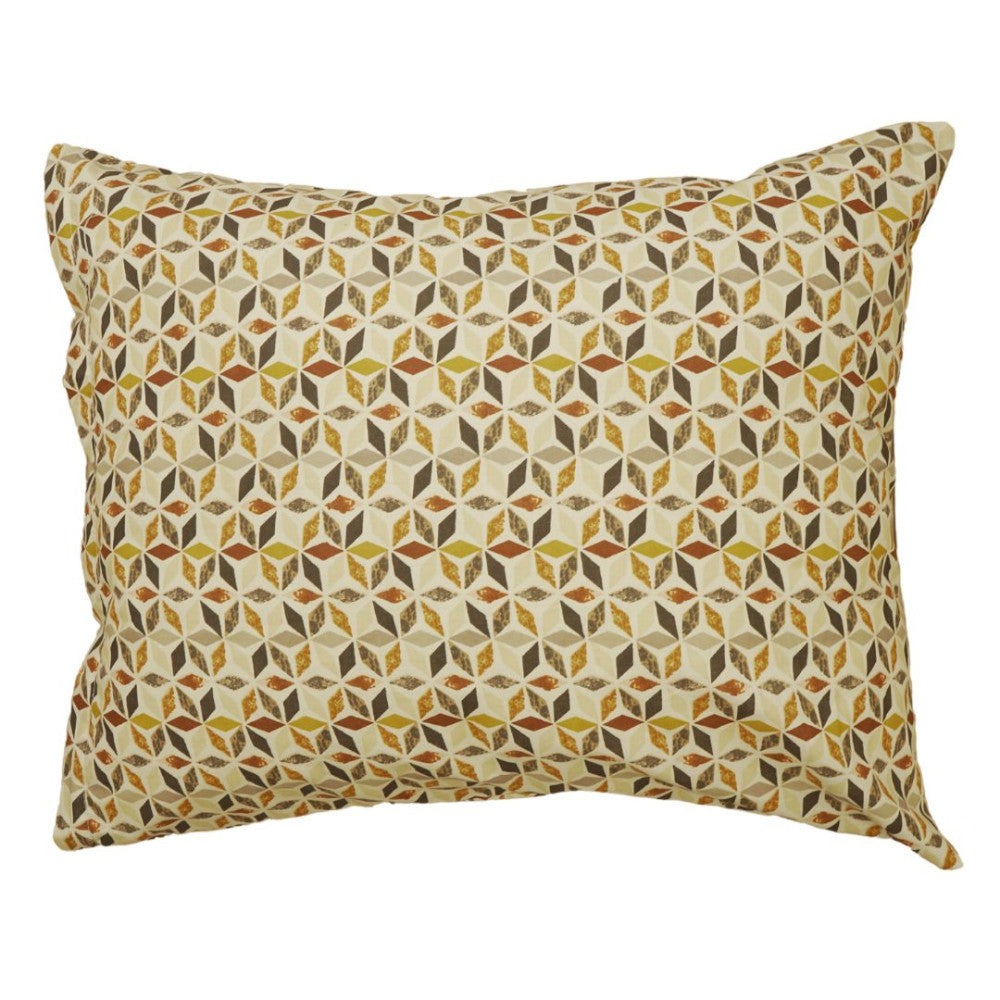 Cotton pillowcase - Brown geometric pattern