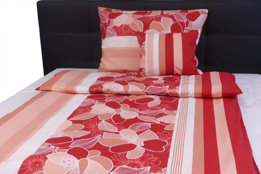 Bettwäscheset Coral Bloom aus Baumwolle – lebendige florale Eleganz