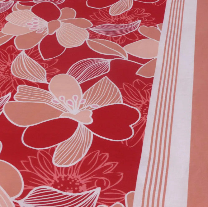 Pamut ágyneműhuzat garnitúra - 3 db-os - Meggypiros/Barack