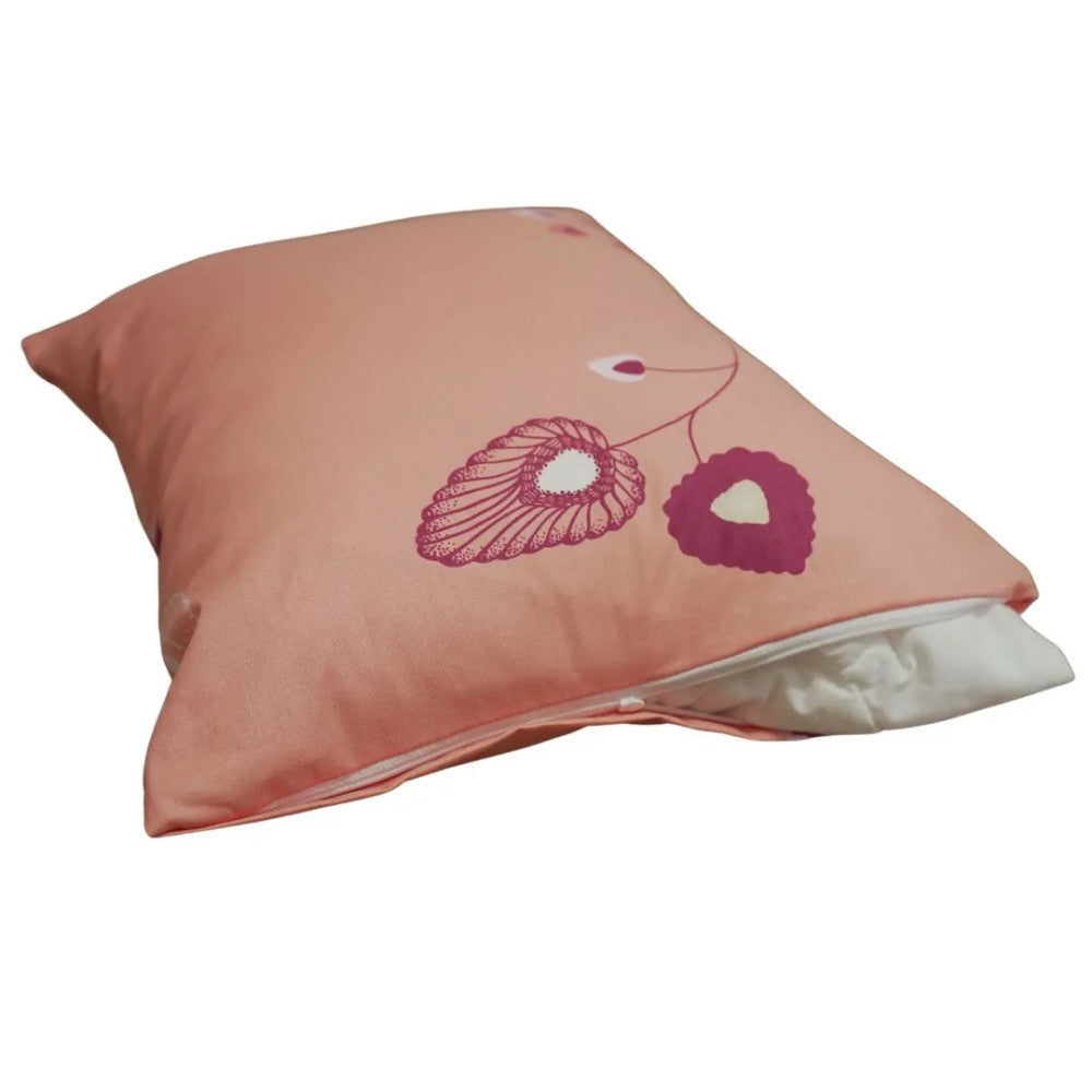Cotton pillowcase - Peach floral