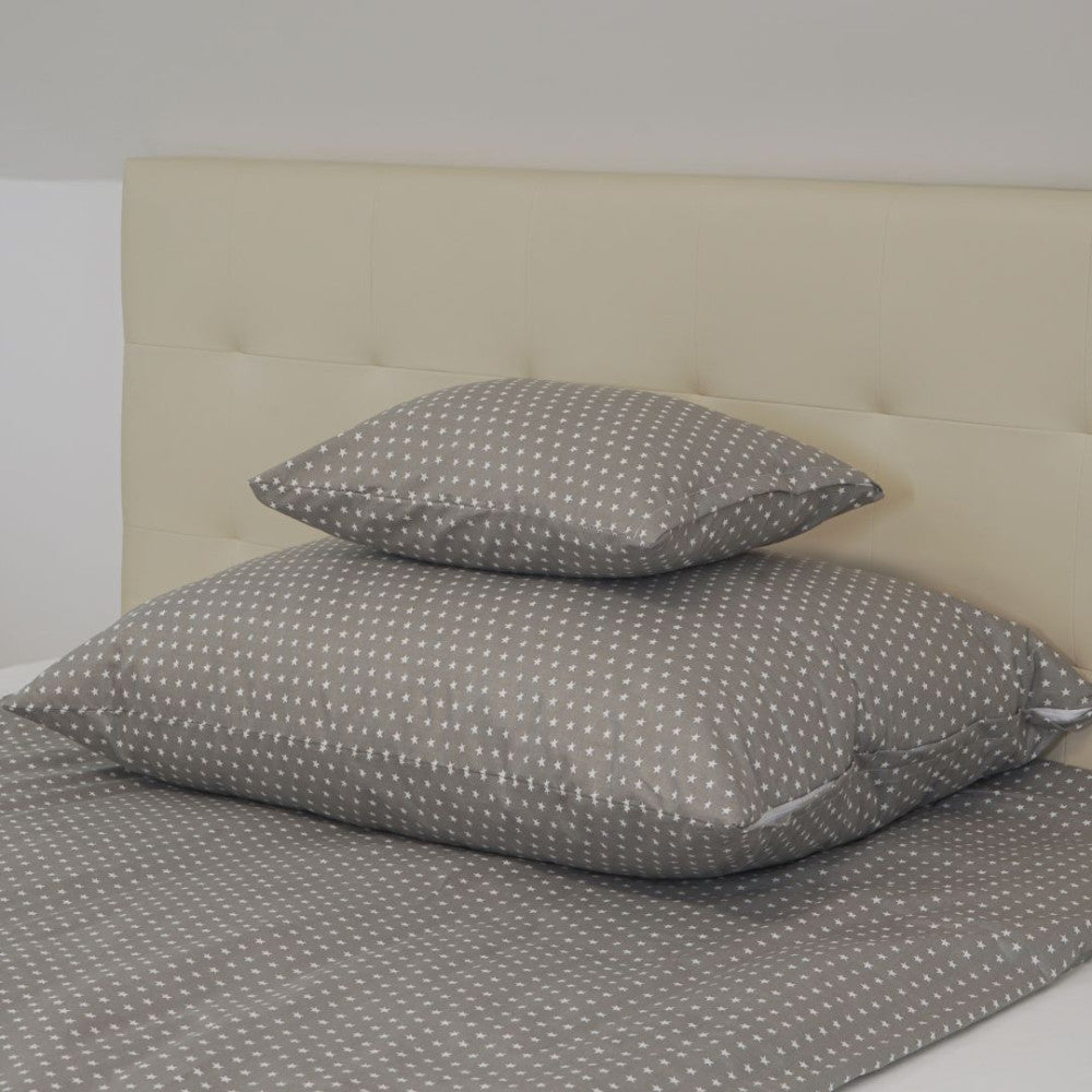 Stella Grey Cotton Duvet Cover - Discreet Elegance