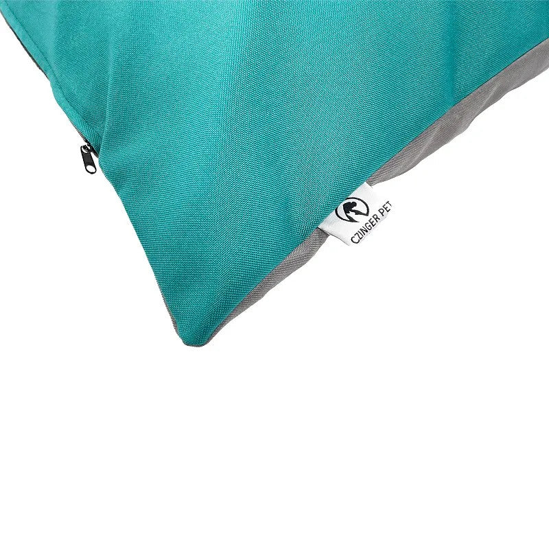 Doppelseitiges Designkissen - Hundebett - grau/blau