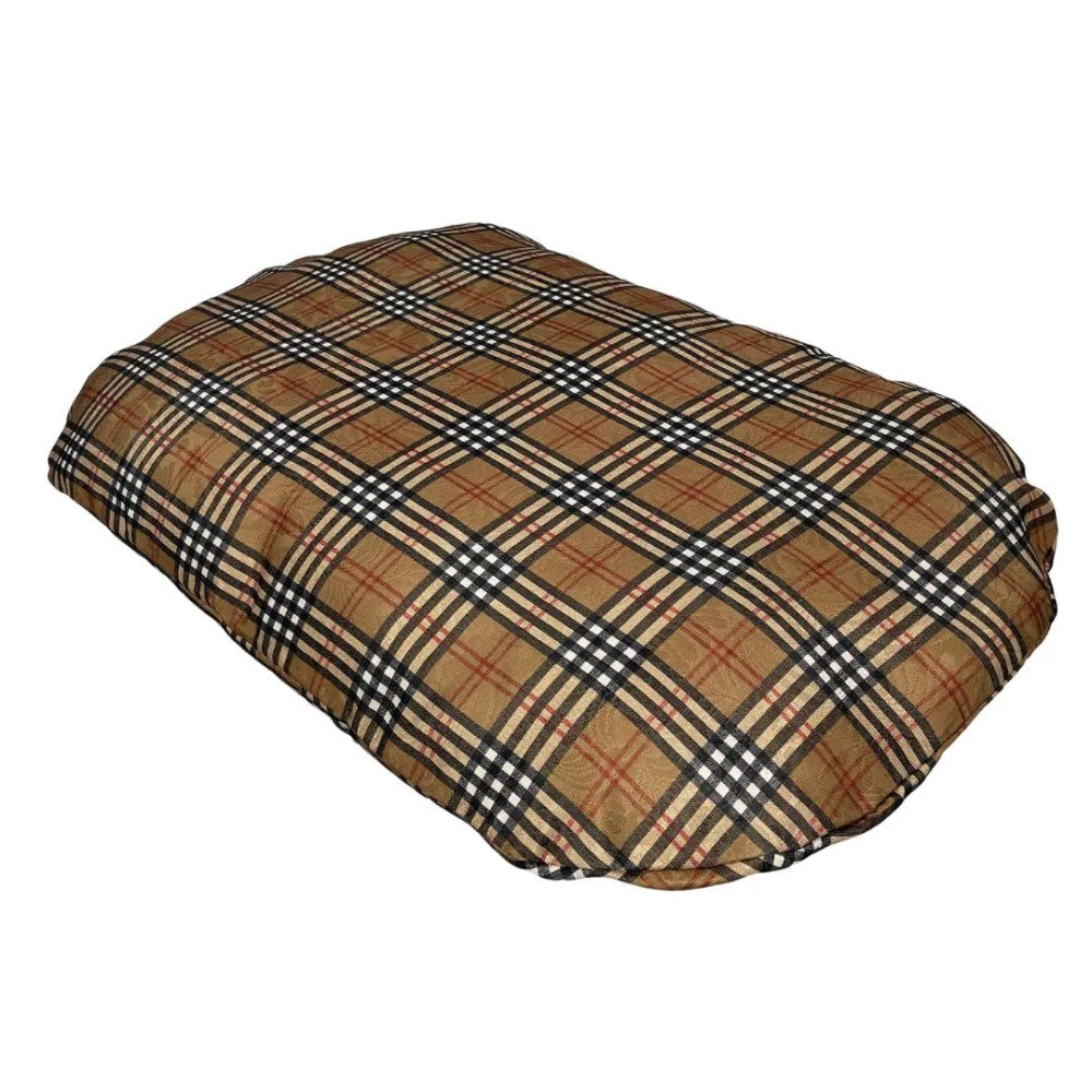 Checkered design dog bed