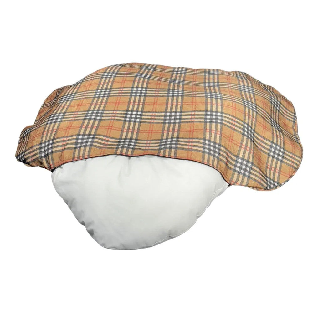 Checkered design dog bed