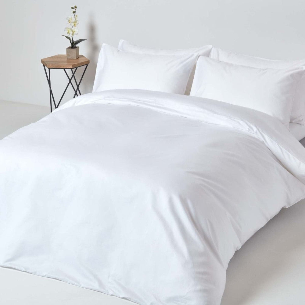 Hotelqualität Bettwäsche aus weißem Leinen - 100% Baumwolle - 146 gr/m2