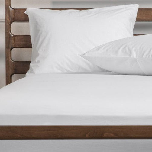 Weißer Leinen-Kissenbezug in Hotelqualität – 100 % Baumwolle – mit Reißverschluss – 146 g/m²