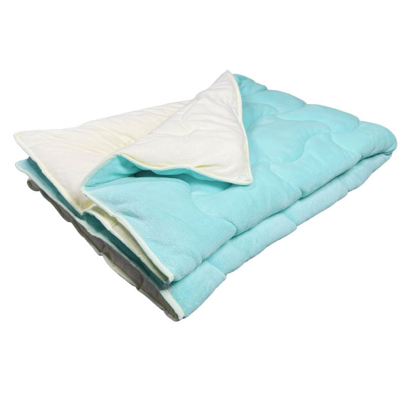 Soft - extra warme, weiche doppelseitige Winterdecke - türkis/natur - 135x195 cm