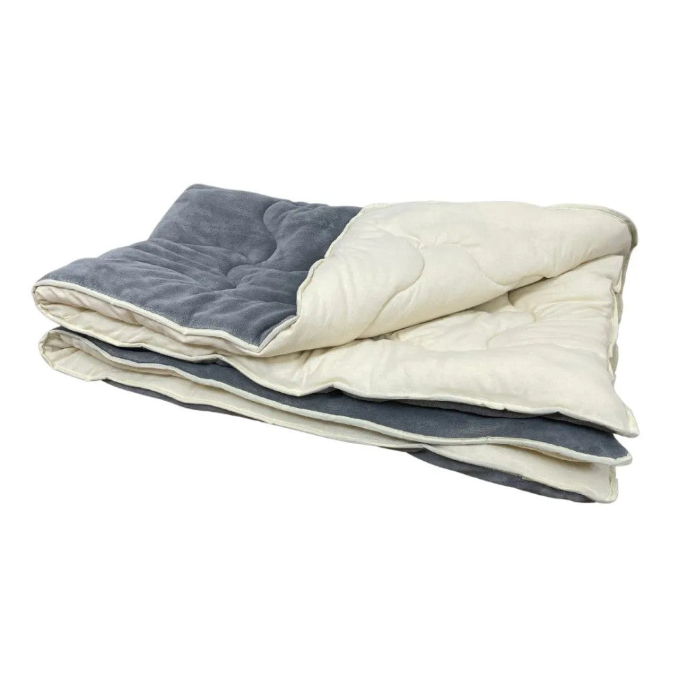Soft - extra warme, weiche doppelseitige Winterdecke - grau/natur - 135x195 cm
