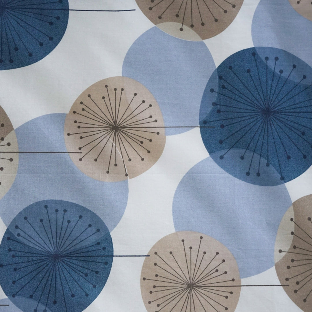 Cotton bed linen set - Blue triangle pattern