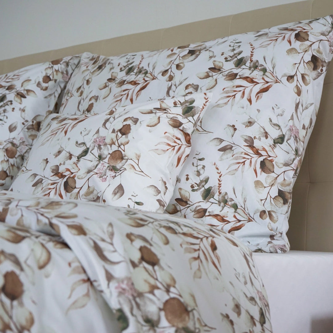 Pamut ágyneműhuzat garnitúra - Törtfehér virágos