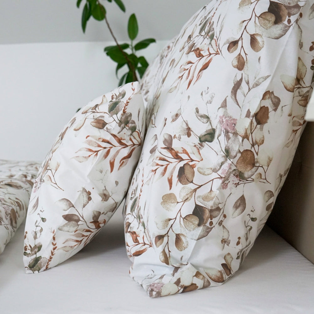 Cotton bed linen set - Blue triangle pattern