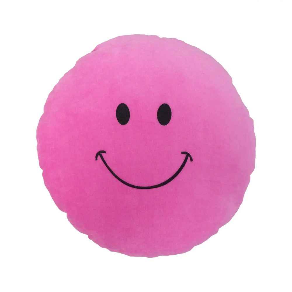 Plüsch-Smiley-Kissen - Rosa - GROSS