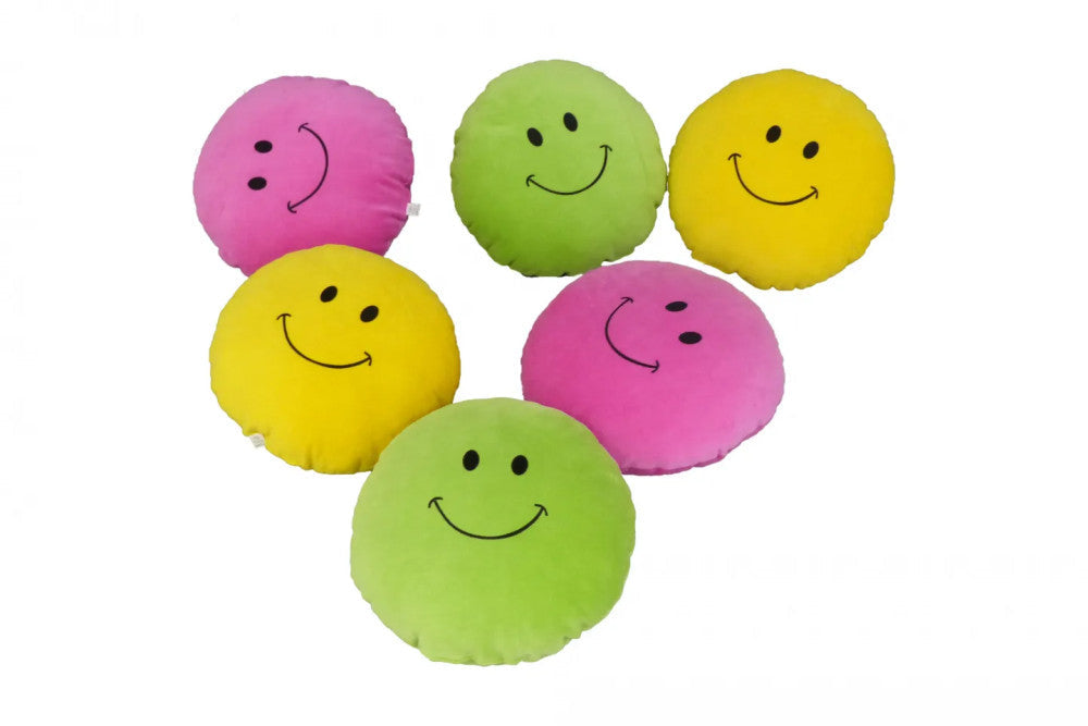 Plüsch-Smiley-Kissen - Rosa - GROSS