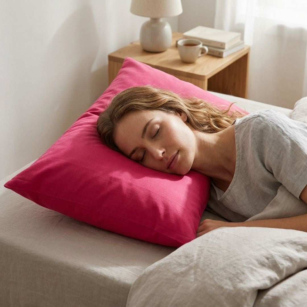 Pamut párnahuzat - Málna Vibe