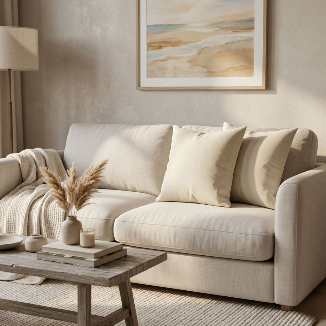 Díszpárna betéttel - Csendes ekrü luxus dekorpárna