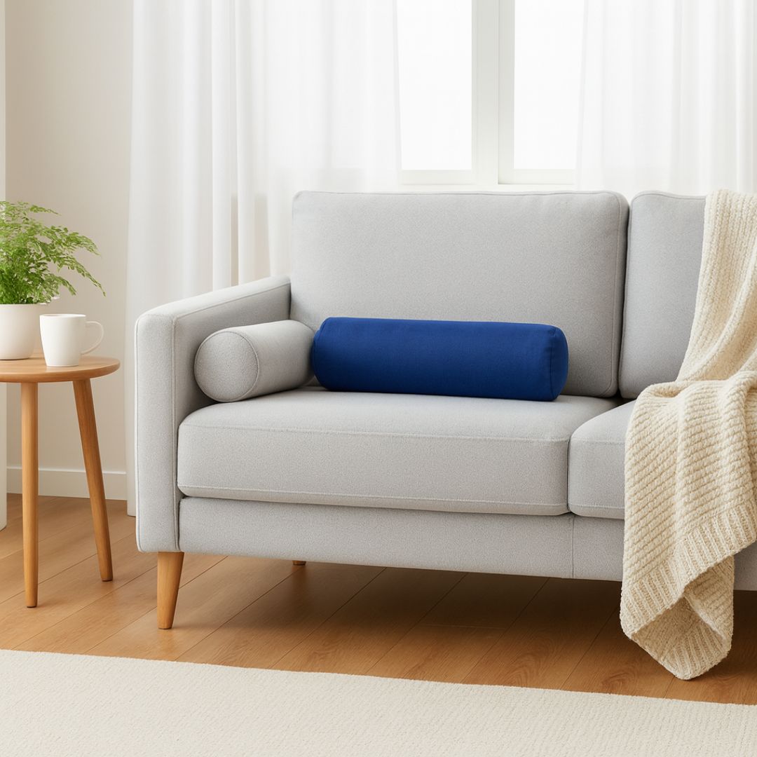 Dunkelblaues Dekokissen - mit Einlage - 30x60 cm