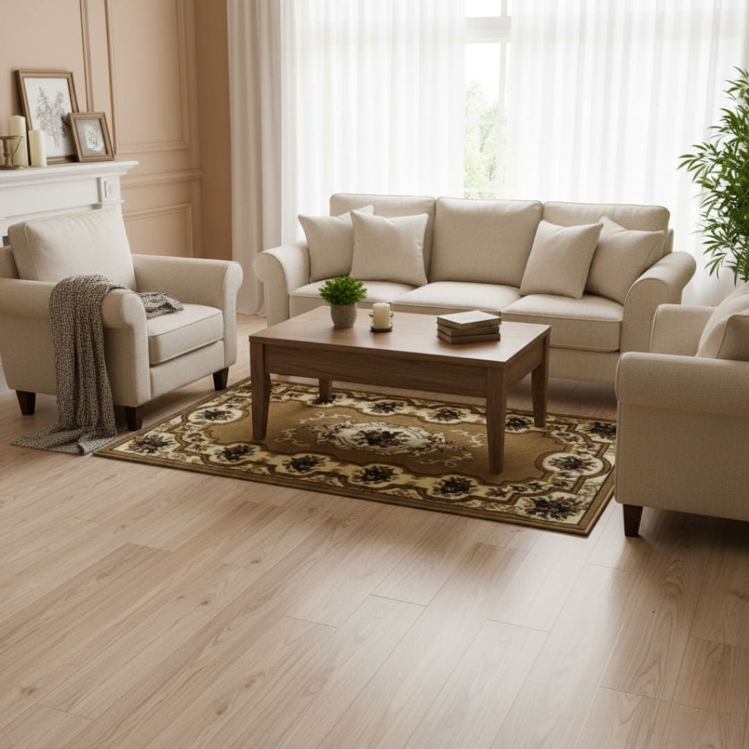 Brown-Beige patterned runner