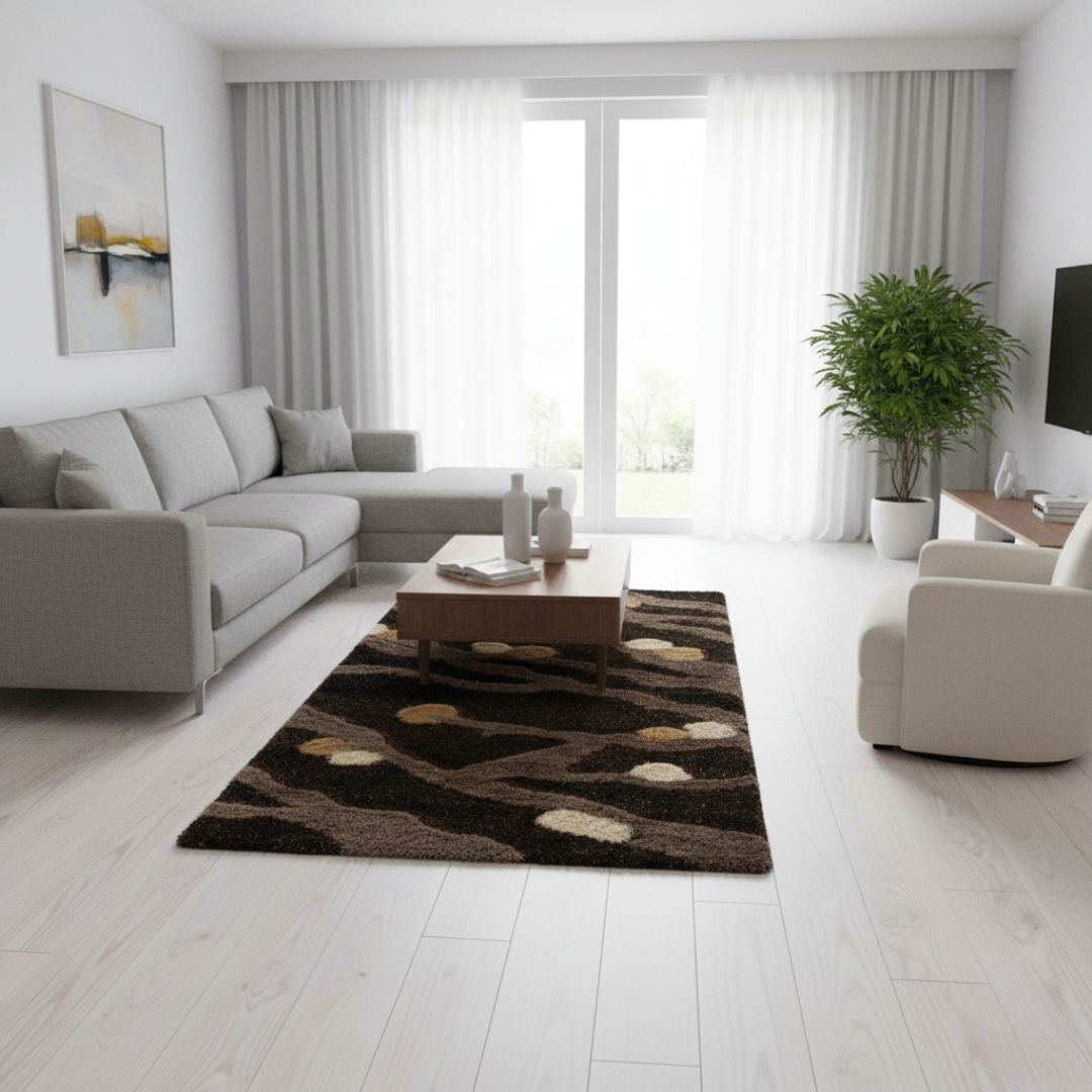 Braun-Beige gemusterter Läufer