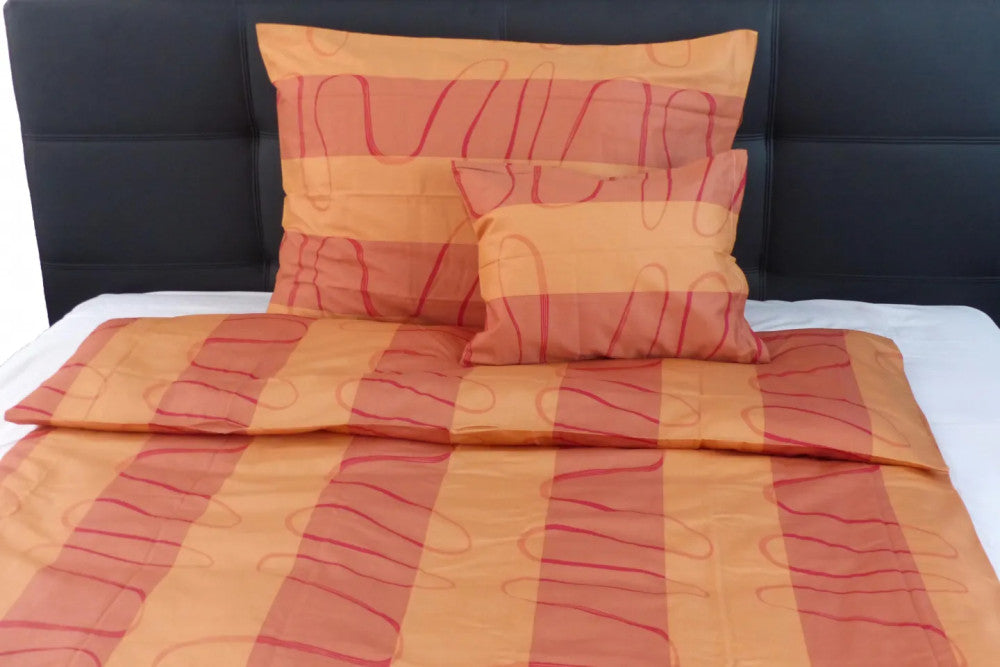 Cotton sateen duvet cover set - 3 pieces - Orange