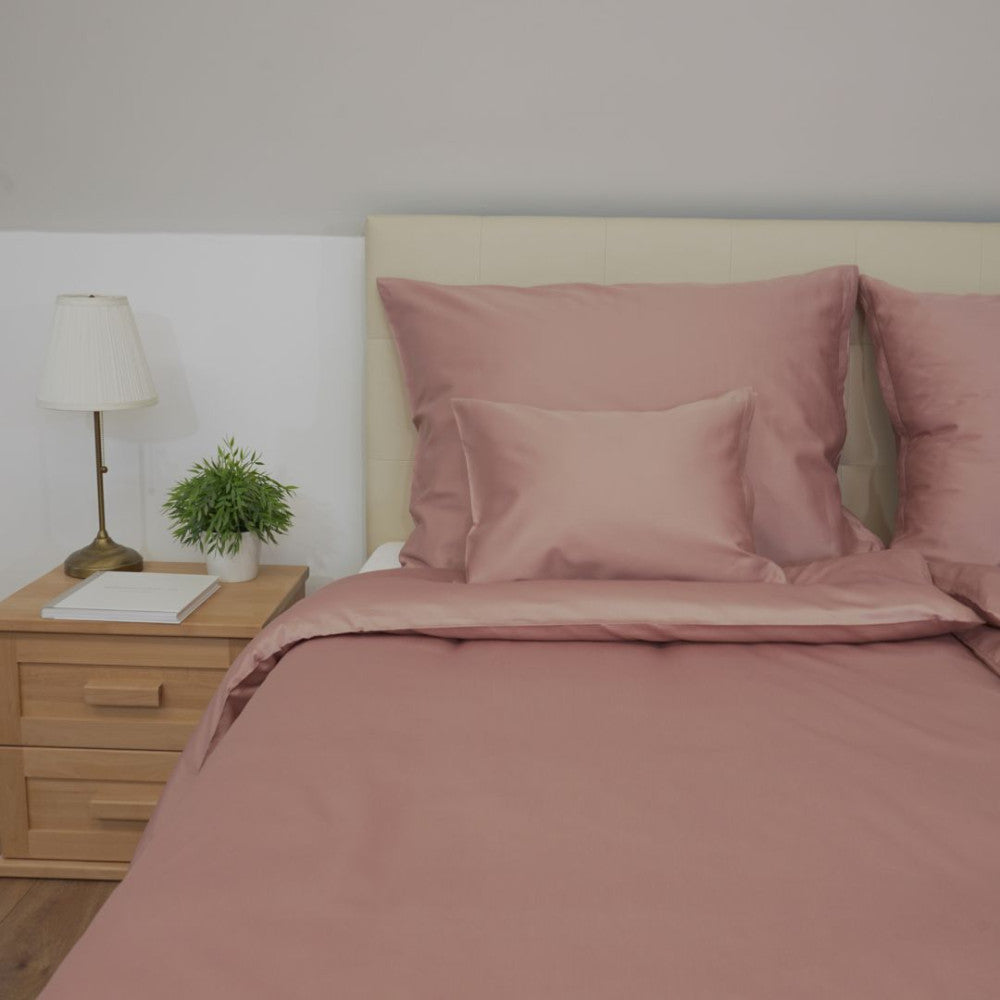 Sand plain satin bed linen set - TC 300