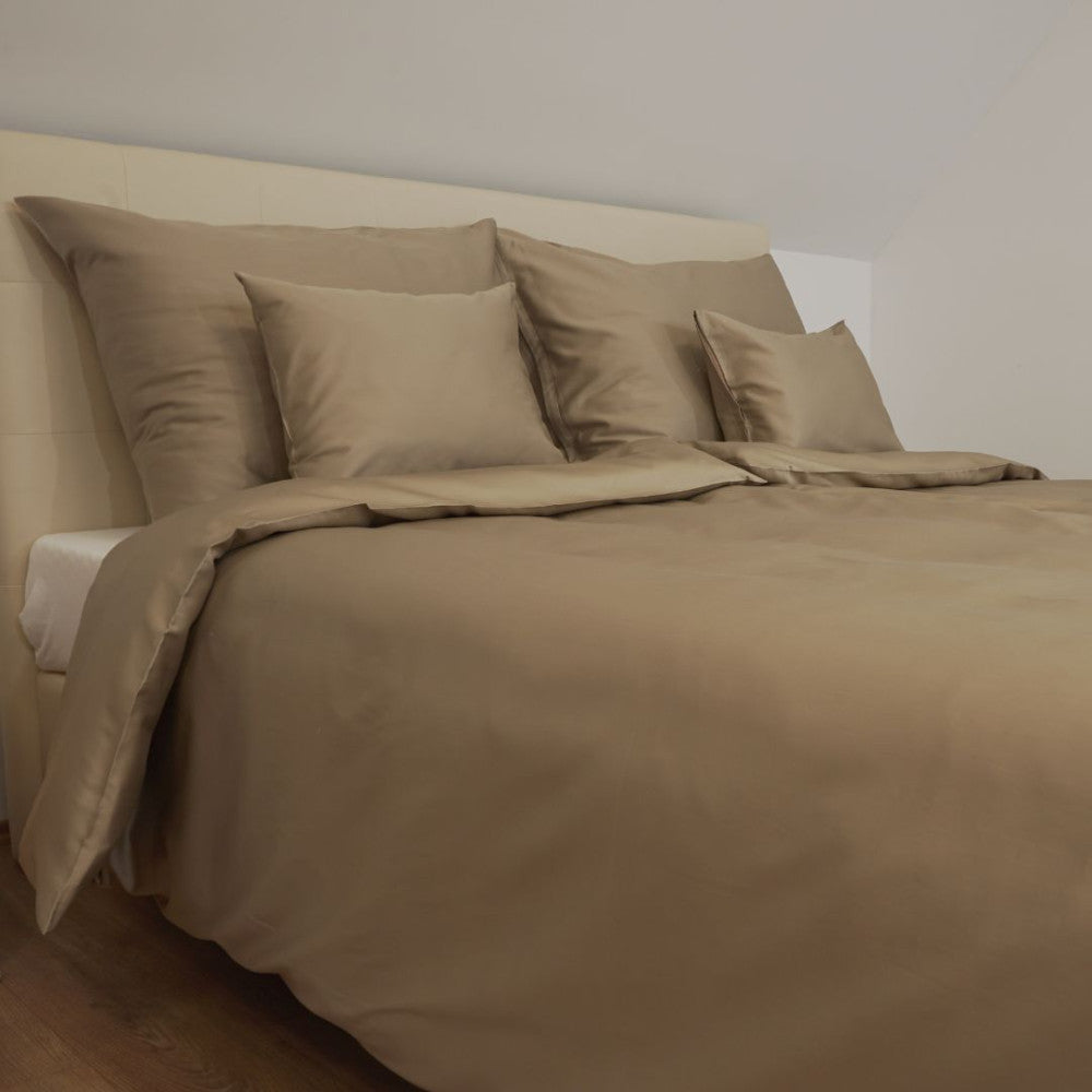 Haselnuss Satin Bettwäsche Set - 3-teilig - TC 250