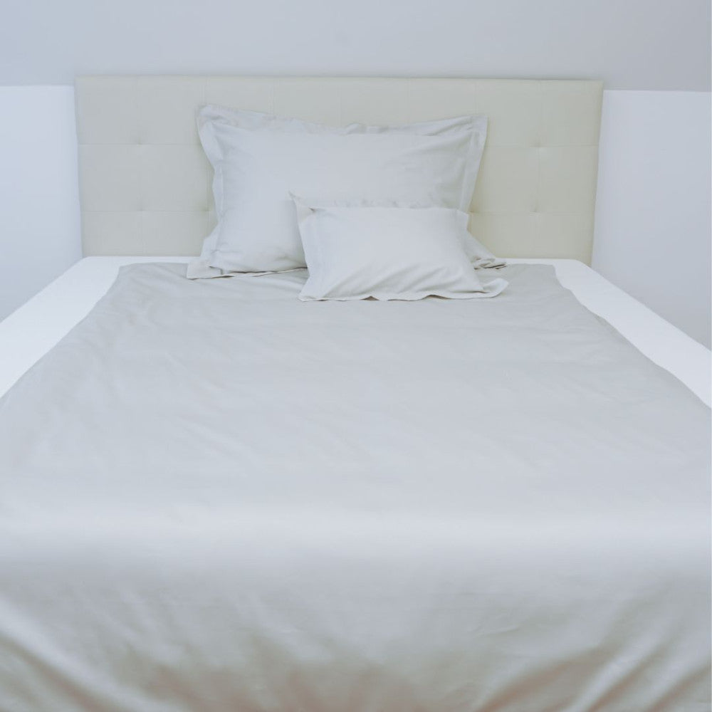 Cotton sateen pillowcase - Light grey - TC 250