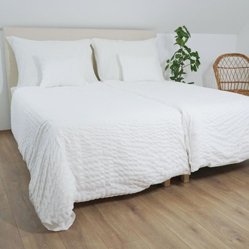 Krepp-Bettwäscheset – 80 % Baumwolle – 20 % PE – umklappbar – 2er-Set – 130 g/m2