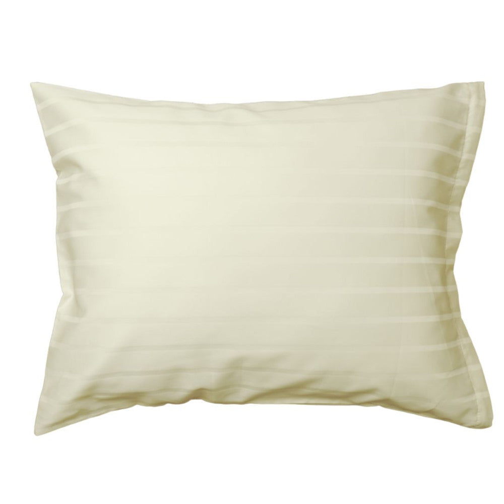 Champagnerfarbenes Hotel-Bettlakenset mit Streifen – 80 % Baumwolle – 20 % PE – Spannbettlaken – 2er-Set – 150 g/m² – verpackt