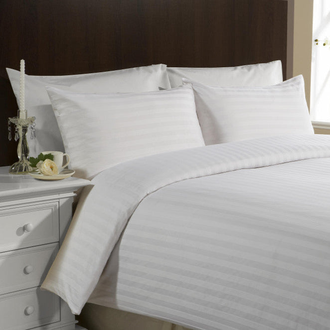 Hotel 2 cm Streifendamast Kissenbezug – 50% BW - 50% PE