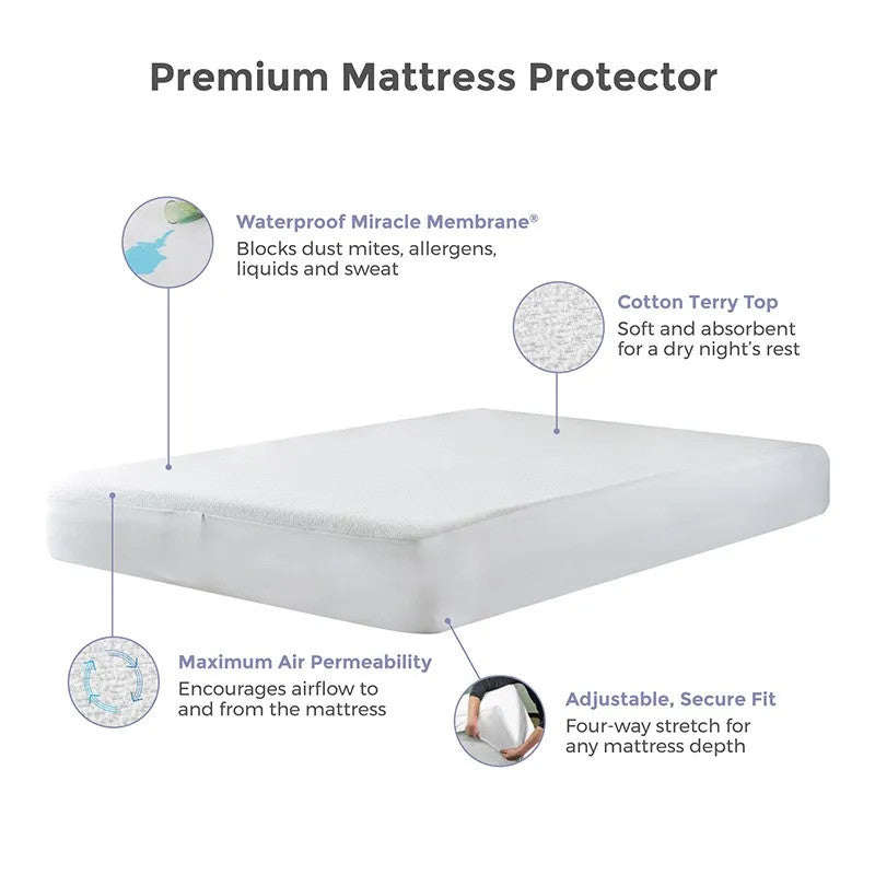 TOP CARE terry towelling mattress protector - Fitted sheet design - Premium quality! - packaged